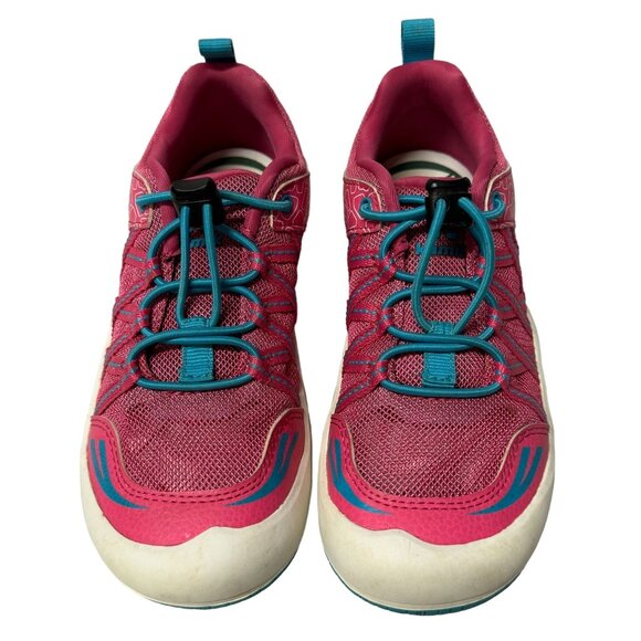 Kamik Scout Sneakers Little Girls Size 13 Pink Blue Mesh Pull Cord Hiking Shoes - Picture 1 of 15